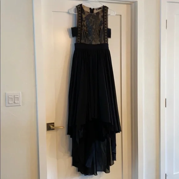 Vici | Dresses | Vici Ina Black Floor Length Asymmetrical Gown | Poshmark